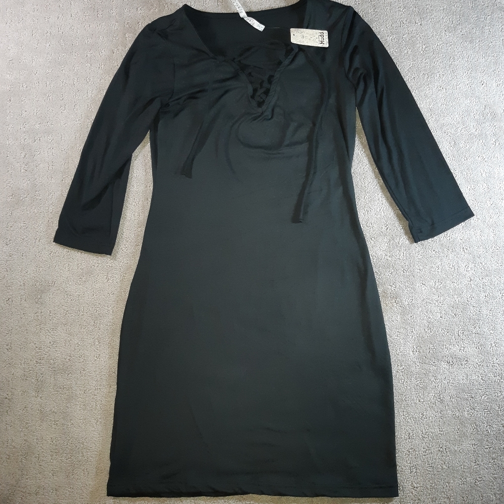 NWT Lace Up Front Dress